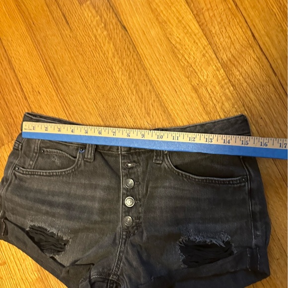 We The Free People Womens Black Button Fly  distressed Shorts 28 (b5 - Picture 8 of 8